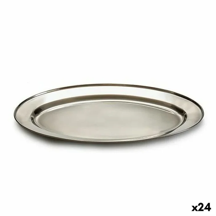 Kinvara Bandeja Plateado Acero Inoxidable 40 x 2,5 x 26,5 cm (24 Unidades)