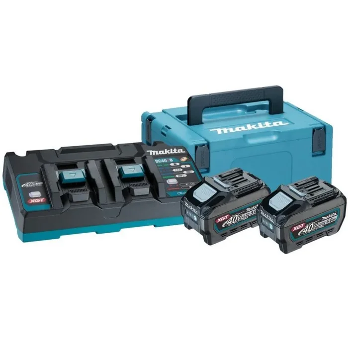 Kit de baterías 40VMAX 5.0AH XGT BL4050Fx2 + DC40RB + Makpac XGT marca Makita