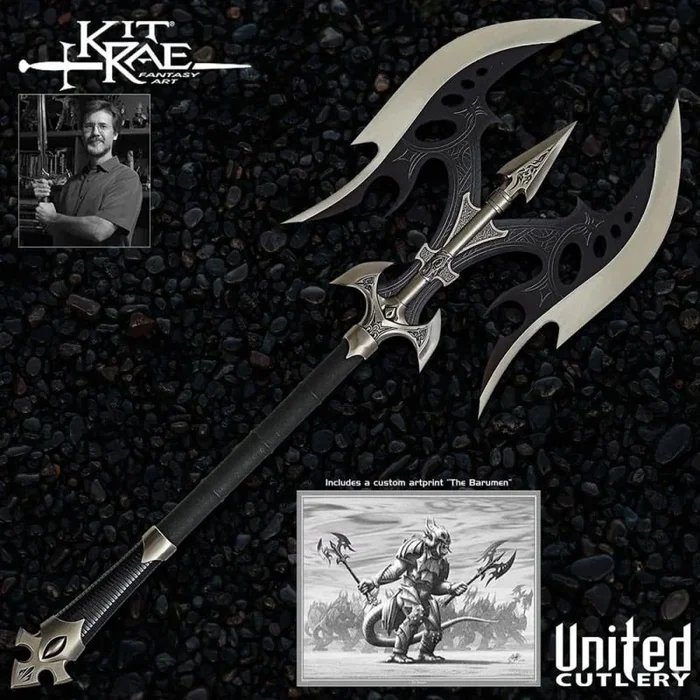 Kit rae swords of the ancients réplica 1/1 black legion battle axe 89 cm