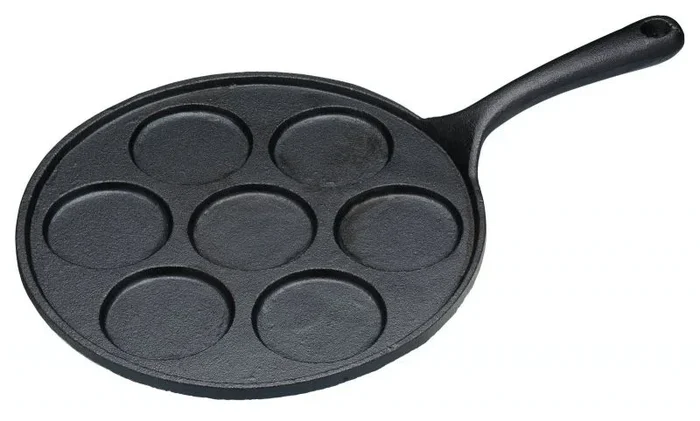 KitchenCraft Sartén Antiadherente, Sartén para Tortitas, Sartén Pancakes, 7 Orificios, 24 cm