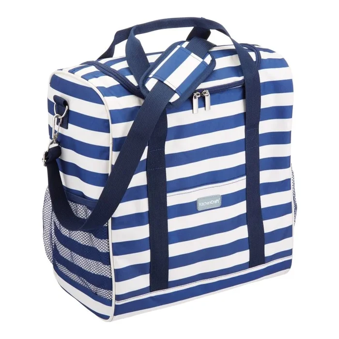 KitchenCraft We Love Verano Bolsa Hermética para Comida con Diseño Marino, 21 L – Azul y Blanco