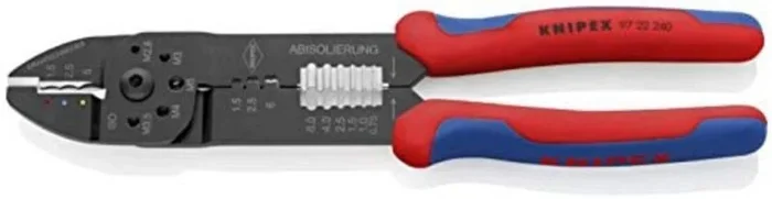 Knipex Alicate para crimpar terminales negro, lacado, con fundas multicomponentes 240 mm 97 22 240