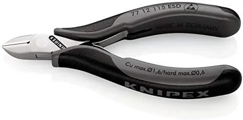Knipex Alicates de corte diagonal para electrónica ESD con fundas multicomponentes 115 mm 77 12 115 ESD