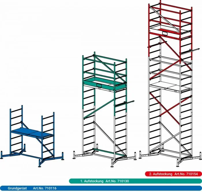 Krause 710123 Soporte para andamios de aluminio Andamio 1. Aumento Altura de trabajo (máx.): 5.00m Plata