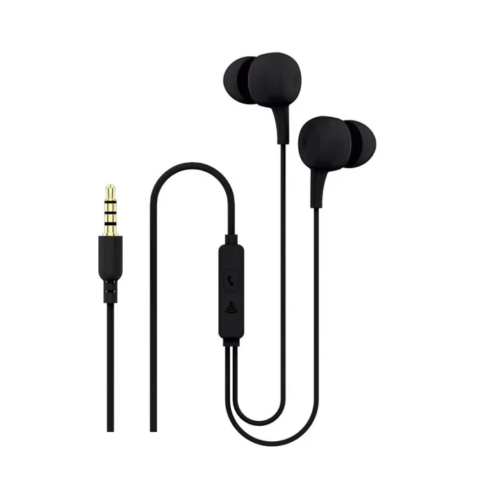 Ksix Auriculares con cable , con micrófono y mandos de control, Negro