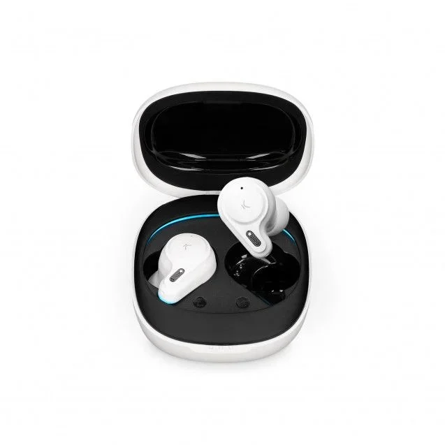 Ksix Auriculares inalámbricos Satellite, True Wireless, Autonomía 5+15h, Control táctil, Ergonómicos, Llamadas, Blanco