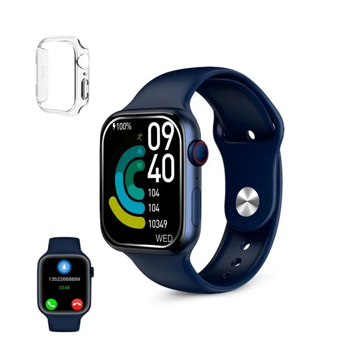 KSIX Urban 4 Mini Reloj Inteligente con Llamadas y Notificaciones, Smartwatch con Modos Deportivos, Pulsera Actividad, Monitor de Salud, Pantalla 1,74″, Asistente de Voz, App iOS y Android, Azul