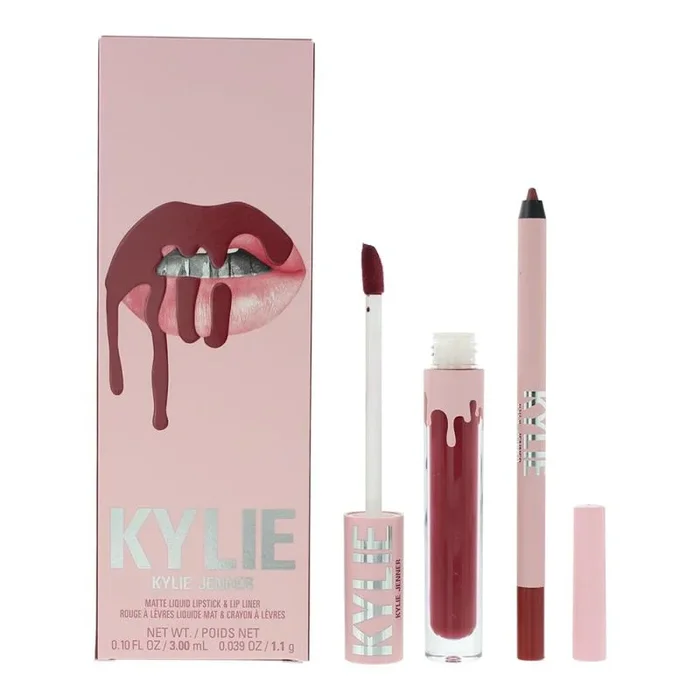 Kylie Cosmetics Kit de labios mate – 103 Better Not Pout para mujer, 2 unidades de 2,8 g, lápiz labial líquido mate, delineador de labios de 0.04 onzas