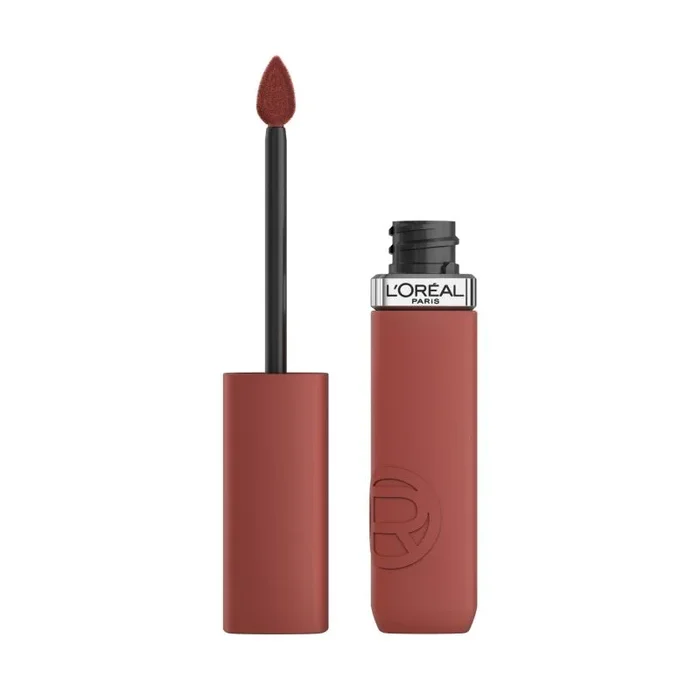 L’Oréal Paris Pintalabios Líquido, Color Intenso, Fórmula Mate de Larga Duración, Con Ácido Hialurónico, Sin Transferencia, Infaillible Matte Resistance, Tono: 150 Lazy Sunday