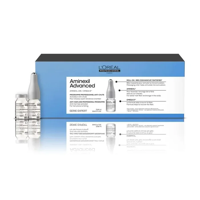 L’Oréal Professionnel, Tratamiento anticaída para un aspecto más denso y con más cuerpo, Aminexil Advanced, SERIE EXPERT, 10x6ml