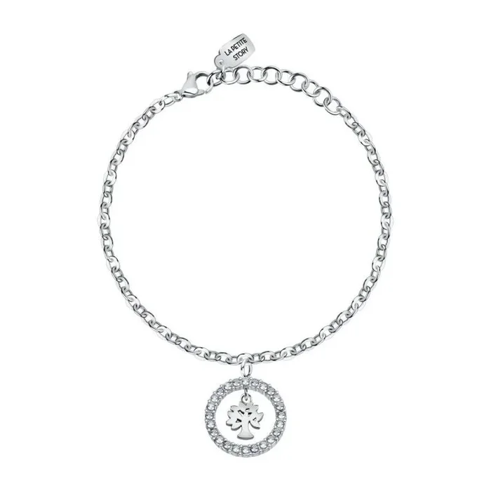 LA PETITE STORY Pulsera de Latón Blanco y Óxido Blanco, One Size, Latón