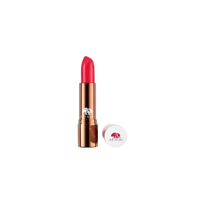 Labial cremoso Origins Blooming Bold, tono 29 Passion Flower Pink, 3.1 g, color vibrante y acabado cremoso e hidratante para labios suaves