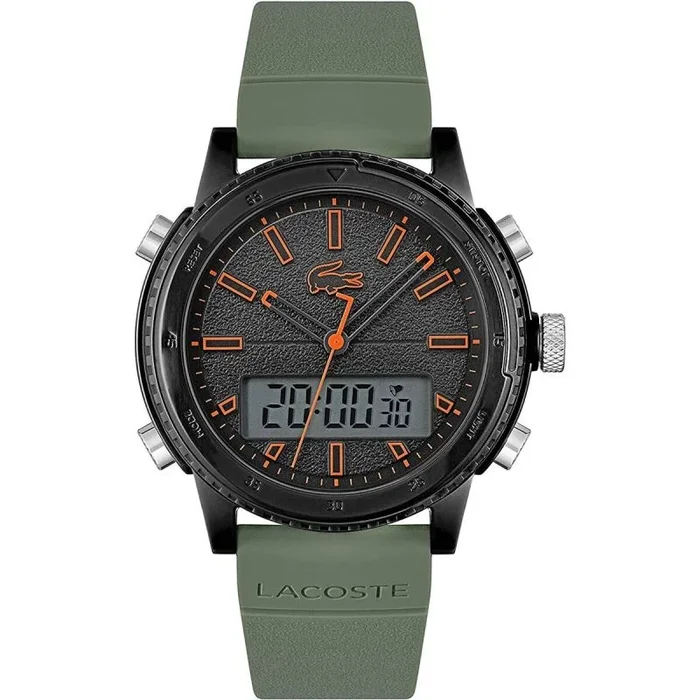 Lacoste Reloj Maui Analog-Digital Negro Dial Hombre-2011077, negro, Correa