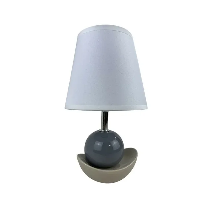 Lámpara de mesa versa noela gris cerámica 15 x 25 x 12 cm