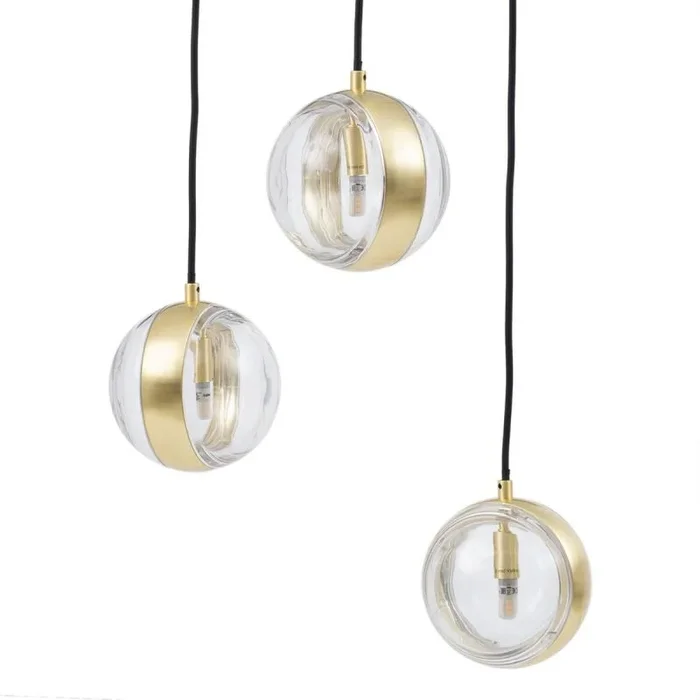 Lámpara de techo bola de hierro dorado y cristal de Ø 15×120 cm – LOLAhome