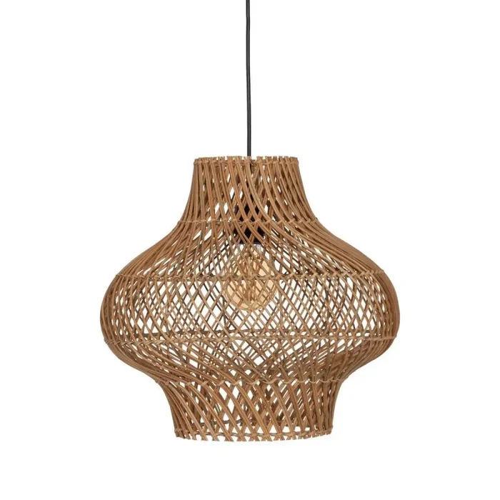Lámpara de techo con pantalla de varillas de fibra natural de Ø 40×38 cm