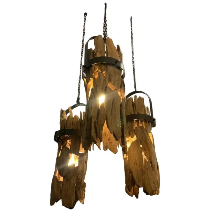 Lámpara de Techo Home ESPRIT Hierro Madera de Teca 160 x 30 x 40 cm – Marca: Home ESPRIT – EAN: 8424002178970