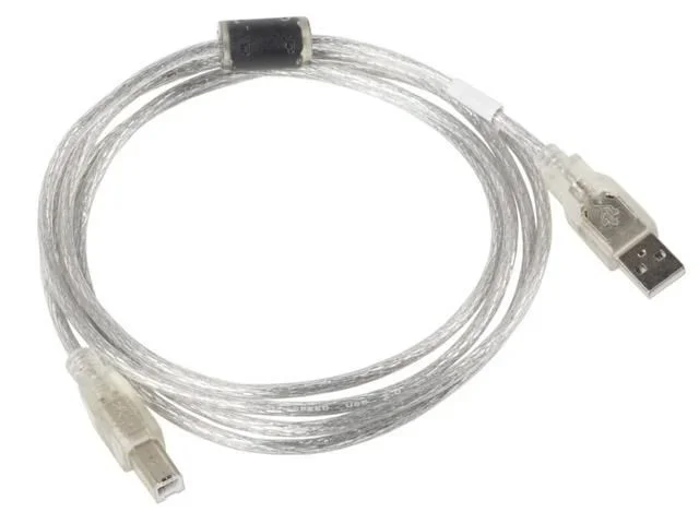 Lanberg CA-USBA-12CC-0018-TR cable USB 1,8 m USB 2.0 USB B Transparente