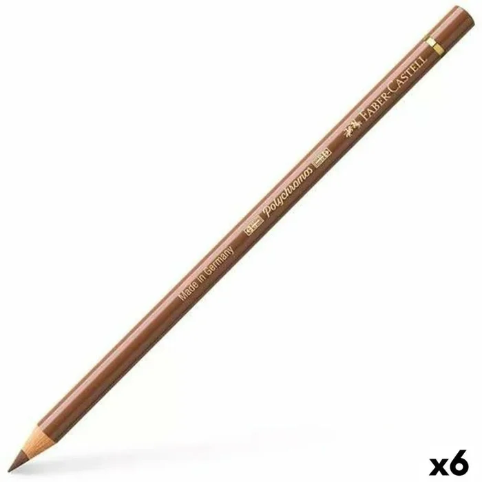 Lápices de colores faber-castell polychromos marrón 6 piezas