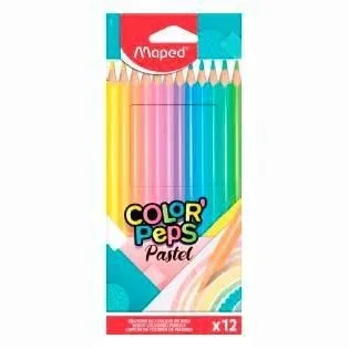 Lapices de colores maped color peps caja de 12 colores pastel surtidos