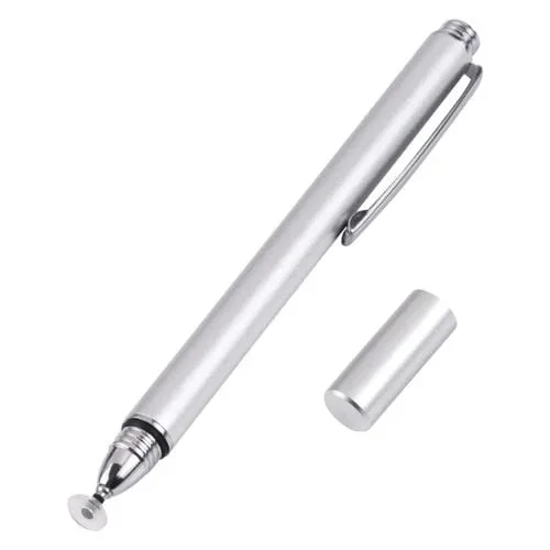 Lápiz táctil universal con punta de disco de silicona (Plata)