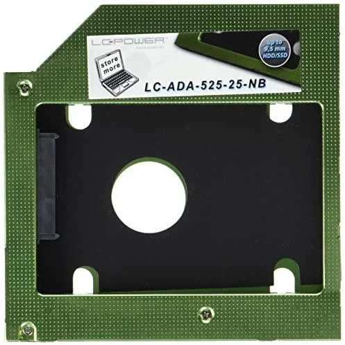 LC-Power LC-ADA-525-25-NB panel bahía disco duro 13,3 cm (5.25″) Panel de instalación Negro, Verde