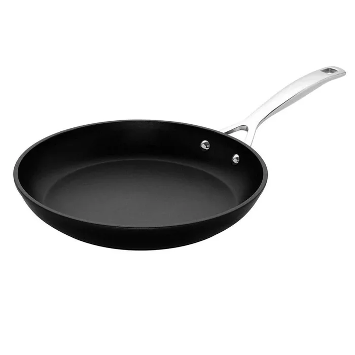 Le Creuset Sartén baja de aluminio antiadherente, diámetro 28 cm, para todas las fuentes de calor, incluso la inducción, Antracita/Plateado, 51112280010002