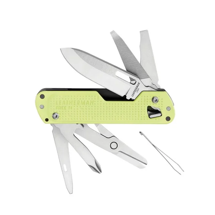 Leatherman FREE® T4 Herramienta Multiusos Color Lunar – 12 funciones, acero inoxidable 420HC, apertura magnética, diseño compacto y seguro