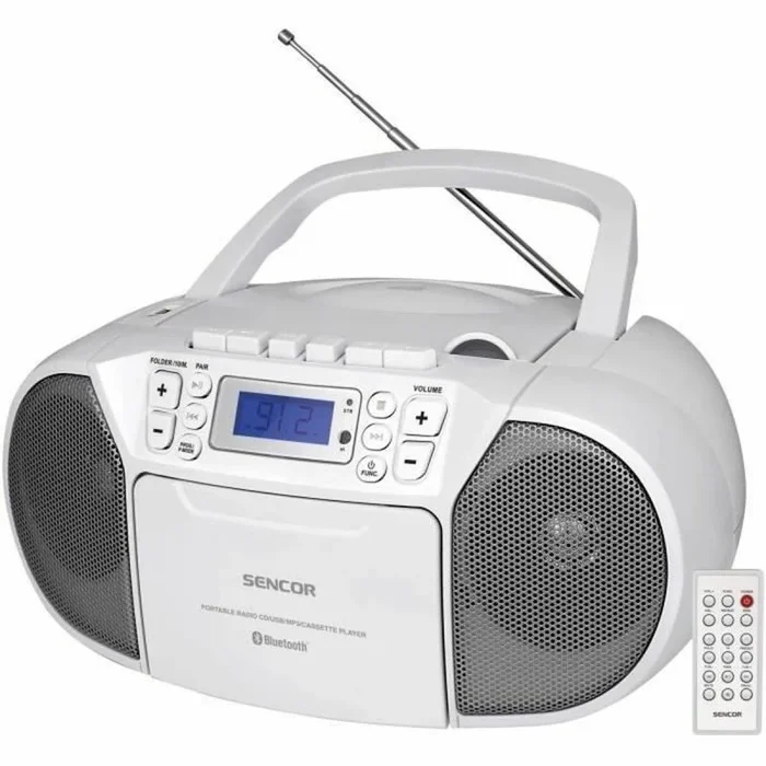 Lecteur CD / Casettes – SENCOR – SPT 3907 W – 4 W – Bluetooth – Blanc