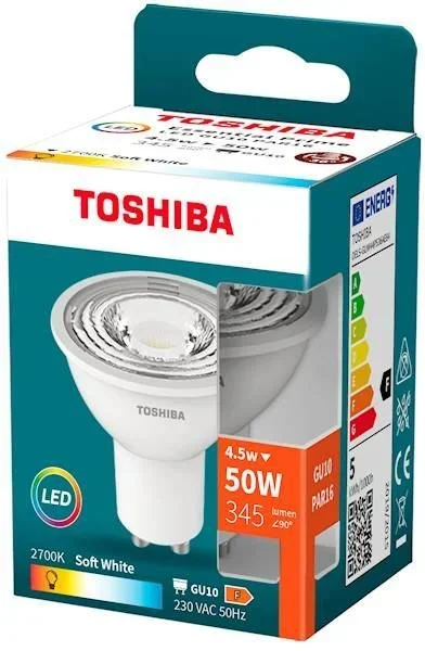 Led toshiba essential – gu10 4.5w 2700k