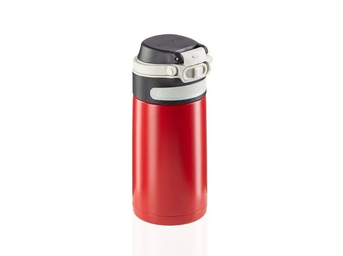 Leifheit 03245 taza de viaje 350 ml Negro, Rojo Acero inoxidable