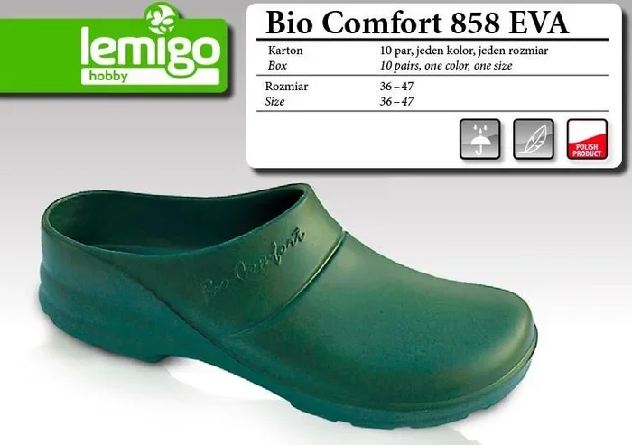 LEMIGO Zuecos ligeros de Eva para jardín, Bio Comfort (38, verde)