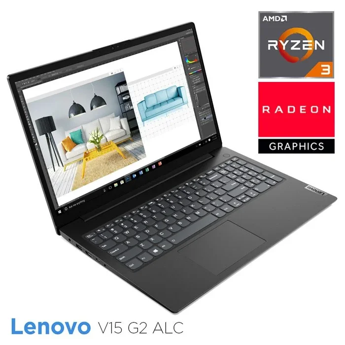 Lenovo V 15 G2 ALC AMD Ryzen™ 3 5300U Portátil 39,6 cm (15.6″) Full HD 8 GB DDR4-SDRAM 512 GB SSD Wi-Fi 5 (802.11ac) Windows 11 Home Negro