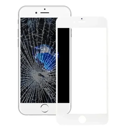 Lente de Vidrio Exterior con Marco de Bisel y Adhesivo OCA Pantalla LCD Frontal Apple iPhone 7 Plus (Blanco)