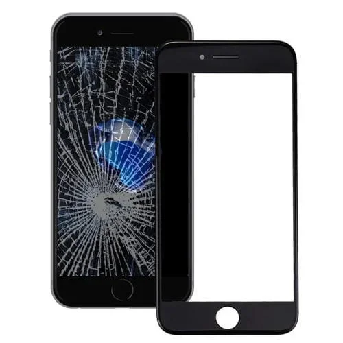 Lente de Vidrio Exterior Pantalla Frontal con Marco de Bisel Apple iPhone 7 Plus (Negro)