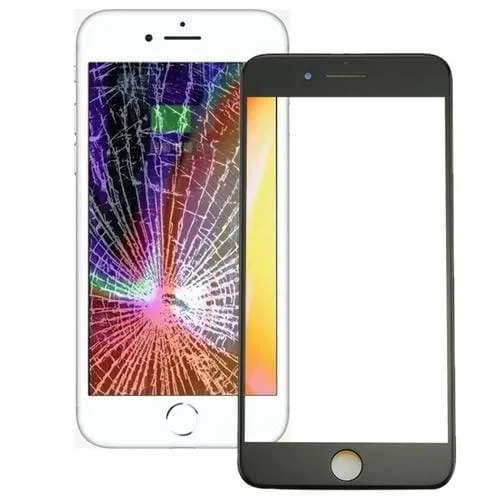 Lente de Vidrio Exterior Pantalla Frontal con Marco de Bisel Apple iPhone 8 Plus (Negro)