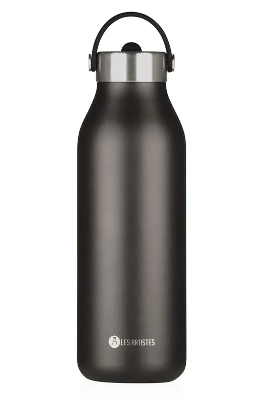 Les ARTISTTES Paris A-2397 Bottle’Up 2.0, termo 1,5 litros, botella isotérmica sin BPA, reutilizable, mantiene caliente 12 horas y frío 24 horas, asa, acero inoxidable, diseño Black Pearl