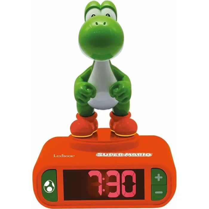 LEXIBOOK – Despertador Nintendo Super Mario – Efectos sonoros de Super Mario – Despertador para niños – con Snooze- Naranja/Verde – RL800NI1