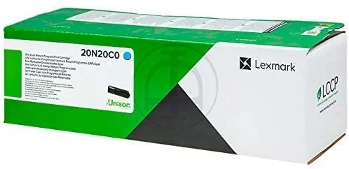 Lexmark Tóner cian 20N20Y0 de 1500 páginas, capacidad estándar de retorno