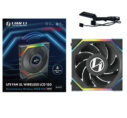 Lian Li UNI FAN SL Wireless LCD 120 Reverse Blade Carcasa del ordenador Ventilador 12 cm Negro 1 pieza(s)