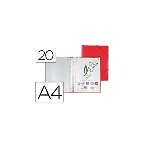 Liderpapel – Carpeta Escaparate con Espiral, A4, Rojo