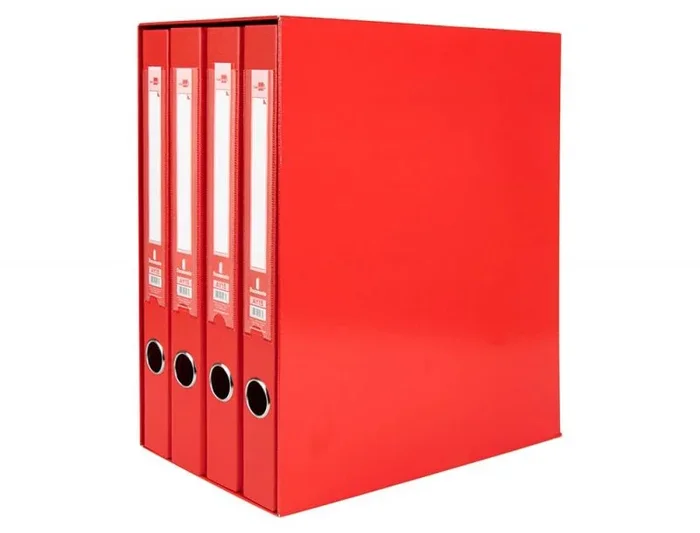 Liderpapel MD43 carpeta Caja de cartón, Cloruro de polivinilo (PVC) Rojo