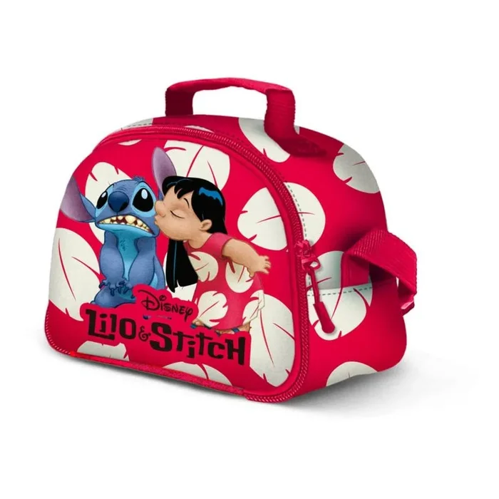 Lilo y Stitch Kiss-Merendero Thermal Lunch Bag, Rojo
