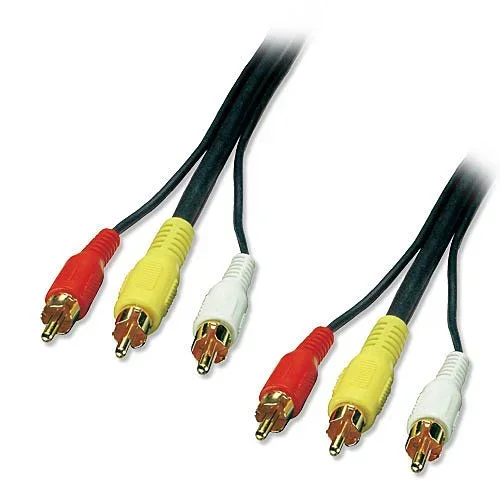 Lindy 35692 cable de audio 3 m 3 x RCA Negro, Rojo, Blanco, Amarillo