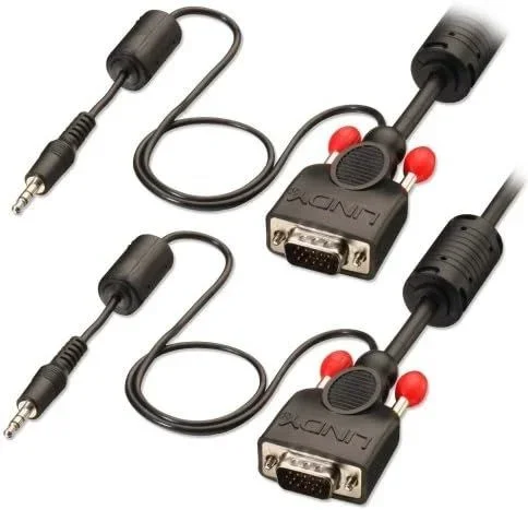 Lindy 37303 adaptador de cable de vídeo 10 m VGA (D-Sub) + 3,5mm Negro