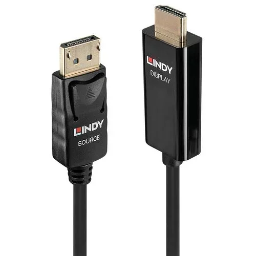 Lindy 40916 adaptador de cable de vídeo 2 m HDMI tipo A (Estándar) DisplayPort Negro