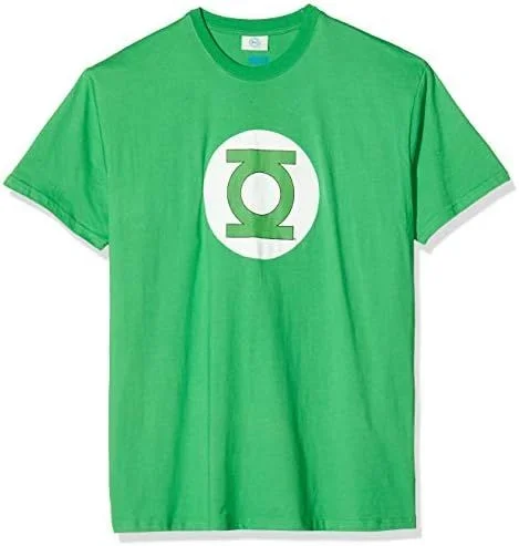 Linterna Verde – Camiseta del Escudo – al Estilo de Sheldon de Big Bang Theory, para Seguidores de la Serie y del cómic, con la Licencia Oficial, algodón, Verde – XL