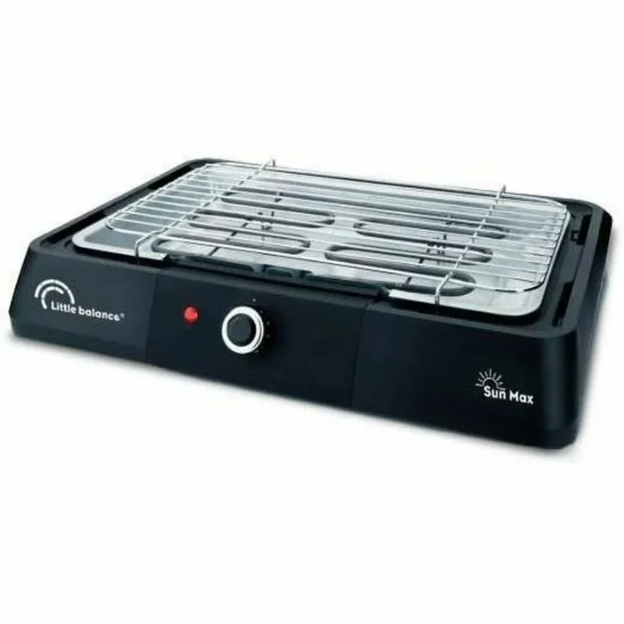 LITTLE BALANCE 8572 BBQ Sun Max, Barbacoa eléctrica de mesa, 5-7 personas, Superficie XXL, 2200 W, Negro