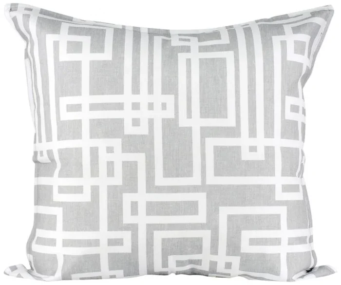 LJ casa modas geométrico cuadrado Euro Sham, blanco/gris, 66 x 66 cm
