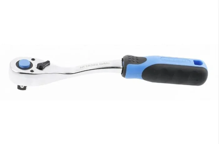 Llave vaso de carraca reversible 1/2 Hepoluz, modelo, ideal para trabajos mecánicos, diseño ergonómico, resistente, herramienta duradera para apretar y aflojar tuercas con facilidad.